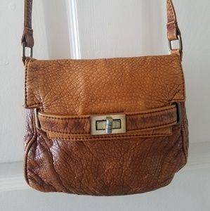 Brown faux leather cross body bag